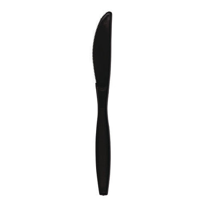 Boardwalk Heavyweight Polypropylene Cutlery, Knife, Black, 1000/cs