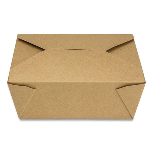 #8 48oz Reclosable Kraft Takeout Box, Containers, Paper, 300/cs