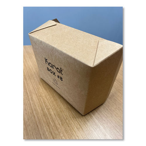 #8 48oz Reclosable Kraft Takeout Box, Containers, Paper, 300/cs