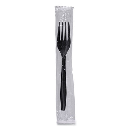 Heavyweight Boardwalk Wrapped Polypropylene Cutlery, Fork, Black, 1,000/cs