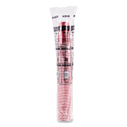 16oz SOLO Paper Hot Drink Cups in Bistro Design, Maroon, 50/pk