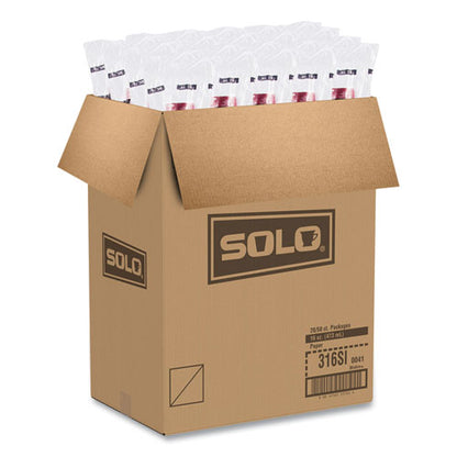 16oz SOLO Paper Hot Drink Cups in Bistro Design, Maroon, 50/pk