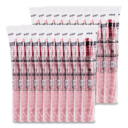 16oz SOLO Paper Hot Drink Cups in Bistro Design, Maroon, 50/pk