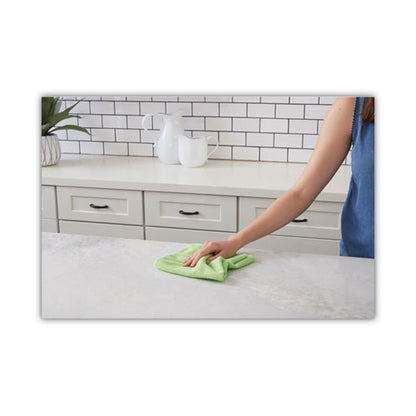 16x16 Boardwalk Microfiber Cleaning Cloths, Green, 24/pk