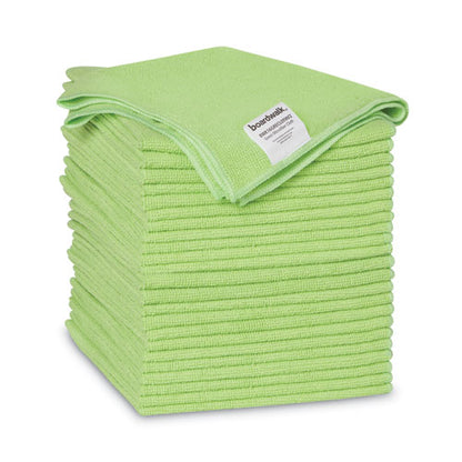 16x16 Boardwalk Microfiber Cleaning Cloths, Green, 24/pk