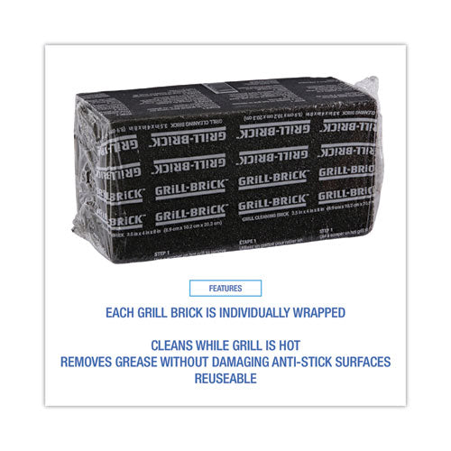 8x4 Grill Brick, Black, 12/ct