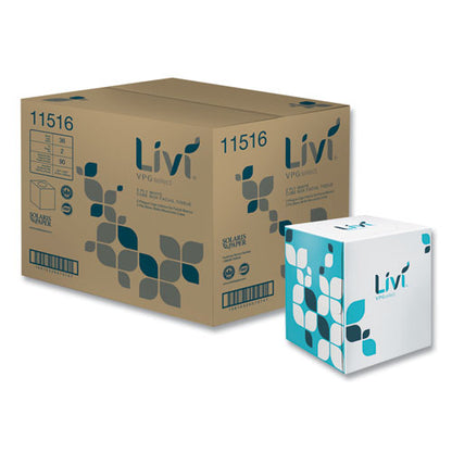 LIVI Cube Facial Tissue, 2-Ply, White, 90 Sheets/Box, 36 Boxes/cs