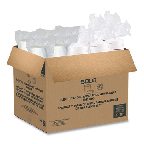 8oz SOLO Flexstyle Double Poly Food Combo Packs, White, Paper, 25/Pack, 10 Packs/ct