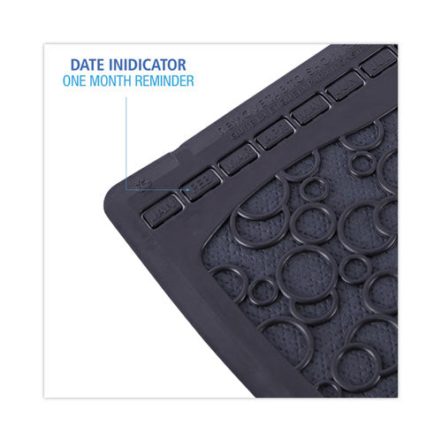 Urinal Mats 2.0, Rubber, 17.5x20, Black/black, 6/cs