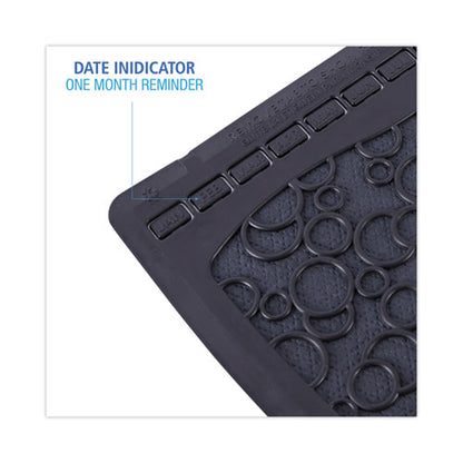 Urinal Mats 2.0, Rubber, 17.5x20, Black/black, 6/cs