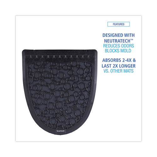 Urinal Mats 2.0, Rubber, 17.5x20, Black/black, 6/cs