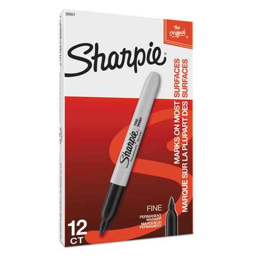 Sharpie Fine Tip Permanent Marker, Fine Bullet Tip, Black, 1 Dozen