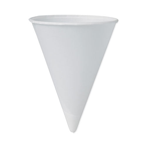 4oz SOLO Cone Water Cups, Cold, Paper, White, 200/pk
