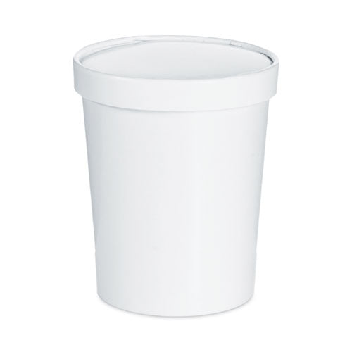 32oz SOLO Flexstyle Double Poly Food Combo Packs, White, Paper, 25 Cups and 25 Lids/Pack, 10 Packs/Carton