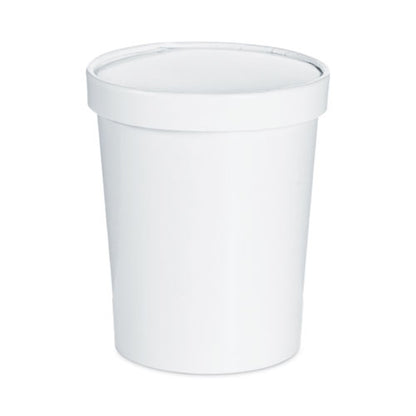 32oz SOLO Flexstyle Double Poly Food Combo Packs, White, Paper, 25 Cups and 25 Lids/Pack, 10 Packs/Carton