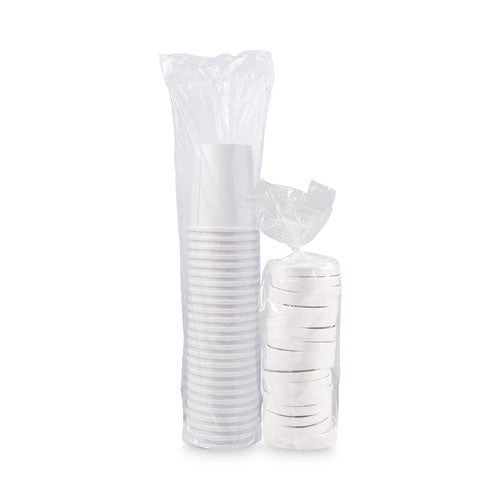 32oz SOLO Flexstyle Double Poly Food Combo Packs, White, Paper, 25 Cups and 25 Lids/Pack, 10 Packs/Carton