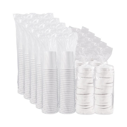 32oz SOLO Flexstyle Double Poly Food Combo Packs, White, Paper, 25 Cups and 25 Lids/Pack, 10 Packs/Carton