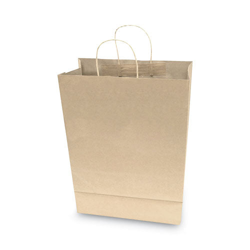 12x6.5x17 COSCO Premium Shopping Bag, Natural Twisted-Paper Handles, Brown, 50/Box