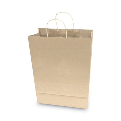 12x6.5x17 COSCO Premium Shopping Bag, Natural Twisted-Paper Handles, Brown, 50/Box