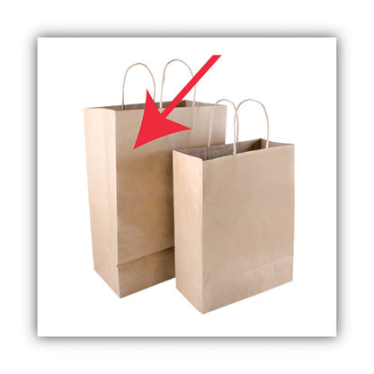 12x6.5x17 COSCO Premium Shopping Bag, Natural Twisted-Paper Handles, Brown, 50/Box