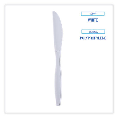 Boardwalk Heavyweight Wrapped Polypropylene Cutlery, Knife, White, 1,000/carton