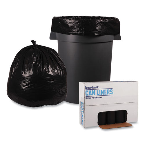 40x48 Black 0.8 mil 45 gal Recycled Low-Density Polyethylene Can Liners, Perforated, 100/cs
