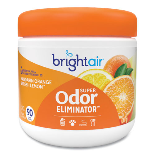14oz BRIGHT Air Super Odor Eliminator, Mandarin Orange And Fresh Lemon, Jar