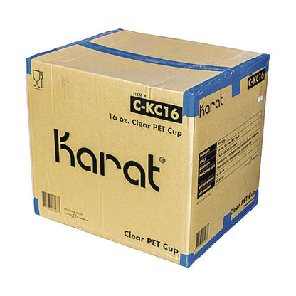 16oz Karat PET Plastic Cups, Clear, 1,000/ct