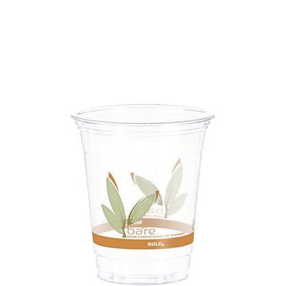 12-14oz Dart Bare Eco-Forward Rpet Cold Cups, Leaf Design, Clear, Squat, 50/pk