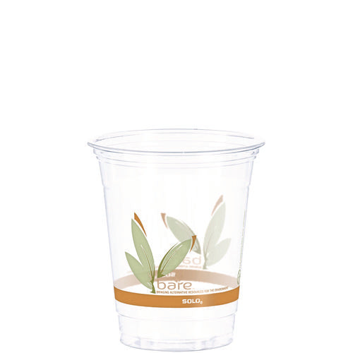 12-14oz Dart Bare Eco-Forward Rpet Cold Cups, Leaf Design, Clear, Squat, 50/pk