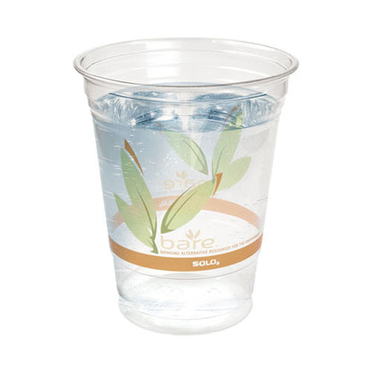12-14oz Dart Bare Eco-Forward Rpet Cold Cups, Leaf Design, Clear, Squat, 50/pk