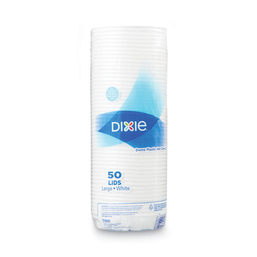 10-16-12-20oz Dixie Dome Drink-Thru Lids, Perfectouch Wisesize Cup, White, 50/pack