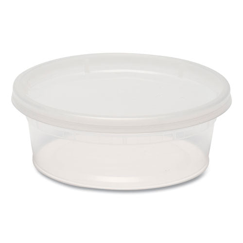 8oz GEN Plastic Deli Container with Lid, Clear, Plastic, 240 per case