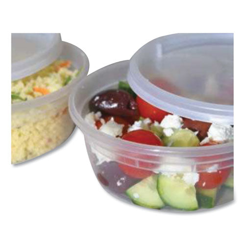 8oz GEN Plastic Deli Container with Lid, Clear, Plastic, 240 per case