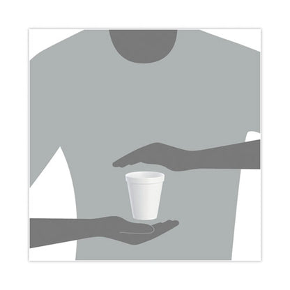 8oz 8J8 Dart Foam Drink Cups, White, 1000/cs