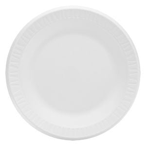 10-1/4 Inch Dart Foam Non-Laminated Plate White 500/cs