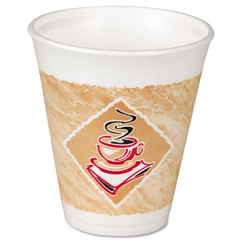 12oz 12X16G Dart Cafe G Foam Cup White w/ Cafe G design 1000/cs