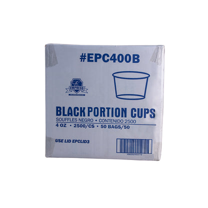 4oz Plastic Portion Cups Black Empress 2500/cs