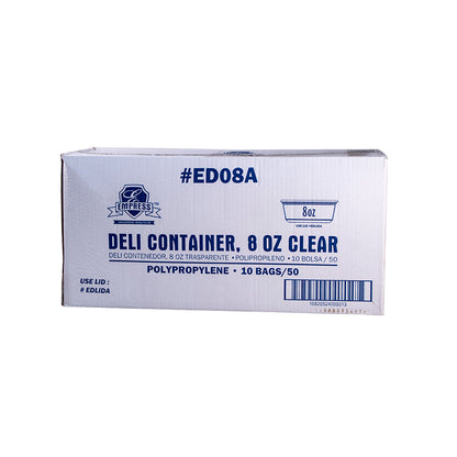 8oz Empress Deli Container Clear, 500/cs