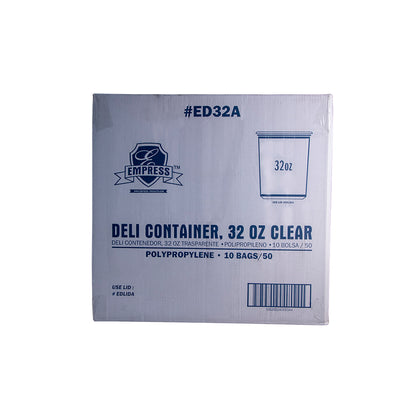 32oz Clear Deli Containers Empress 500/cs