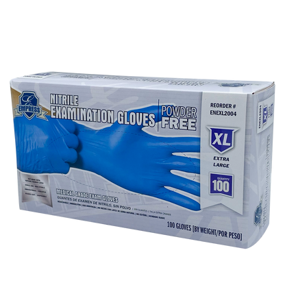 Empress Exam Grade Nitrile Glove Blue Powder Free Extra Large 1000/cs