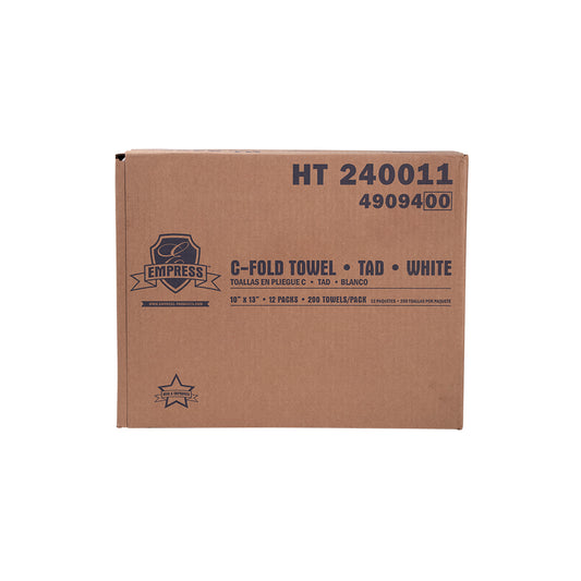 10x12.75 Empress White Cfold Towel, White TAD 2400/cs