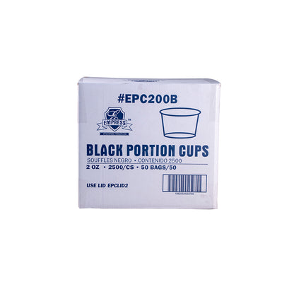 2oz Empress Plastic Portion Cups, Black 2500/cs