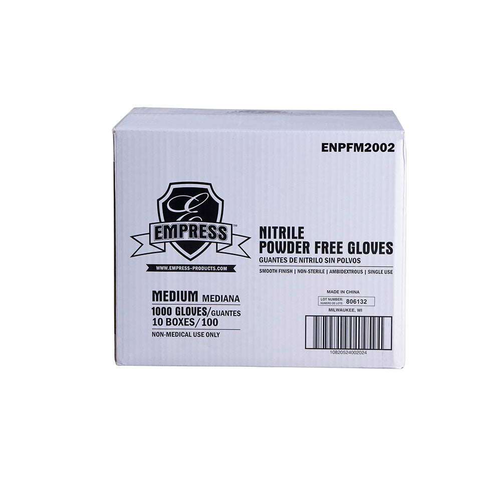Medium Nitrile Glove Blue Empress Powder Free 100/box 10 box/cs