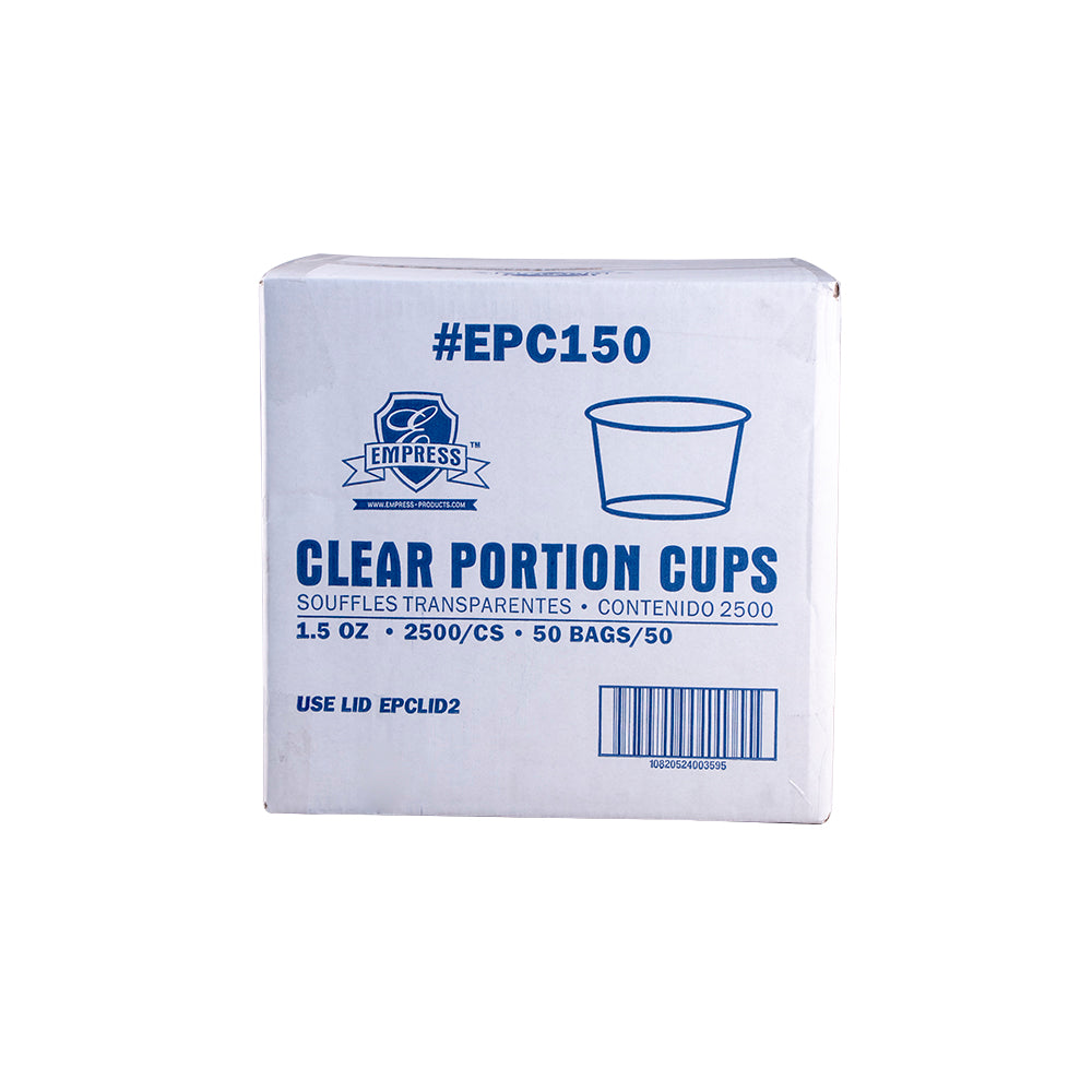 1.5oz Empress Plastic Portion Cups, Clear 2500/cs