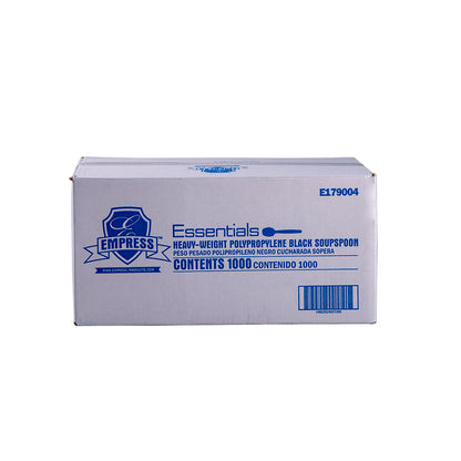 Heavy Weight Soup Spoon Polypro, Black, Dense Pack, Empress, 1000/cs