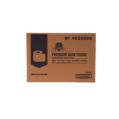4.25x3.5 Empress Premium Bath Tissue, White, 500 sheets, 2-Ply, 96/cs