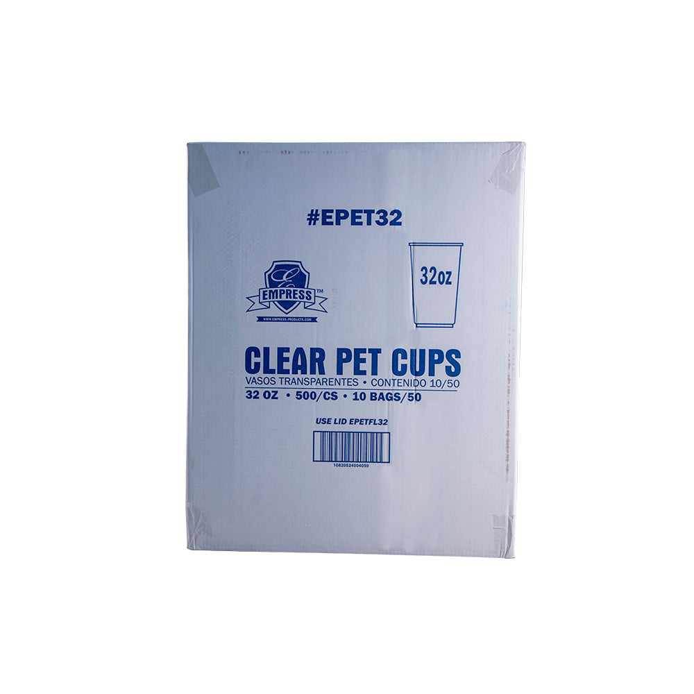 32oz PET Clear Cups, Empress, 500/cs