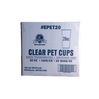 20oz PET Clear Cups Empress 1000/cs