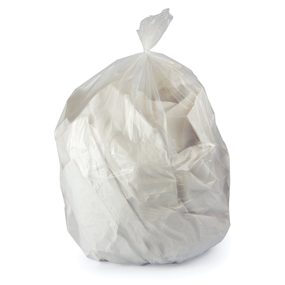 40X46 0.90 Mil 40-45 Gallon LLDPE Clear Flat Pack Can Liners 100/cs